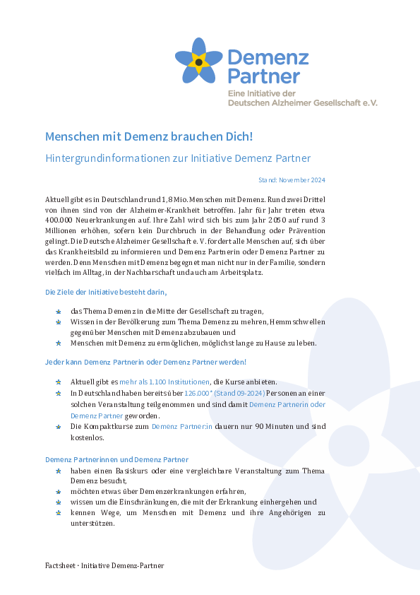 factsheet Demenz Partner Initiative